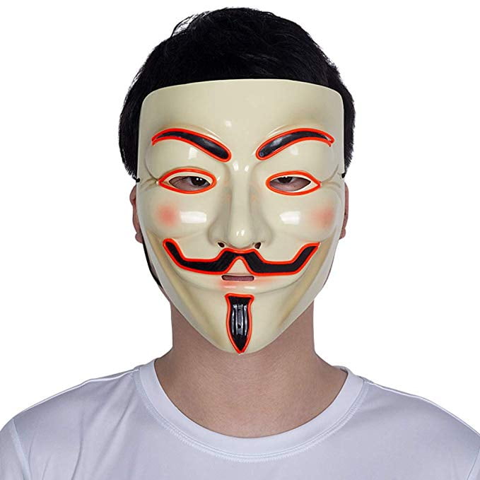 Halloween Masks V for Vendetta Mask, Hacker Masks Anonymous Mask for Halloween Costume